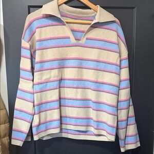 Striped Beige and Blue Sweater